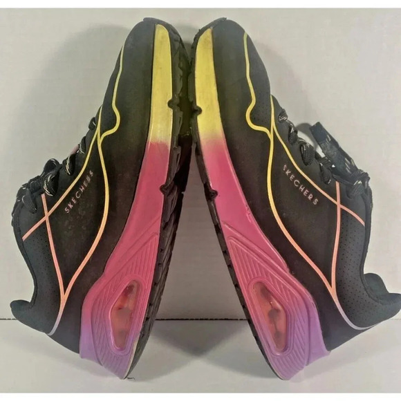 Sketchers Sz 4 Street Uno Gen1-Pop of Neon 310543L Rainbow Sneakers - Picture 6 of 7